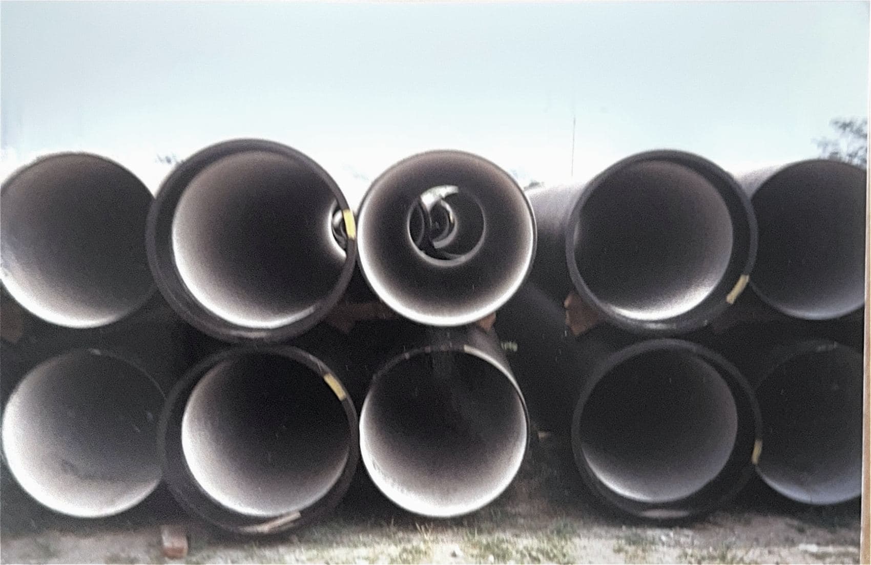 Stacked large-diameter ductile iron pipe